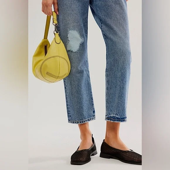 FREE People Real World Clutch Yellow Bag New With Tags - Picture 5 of 10